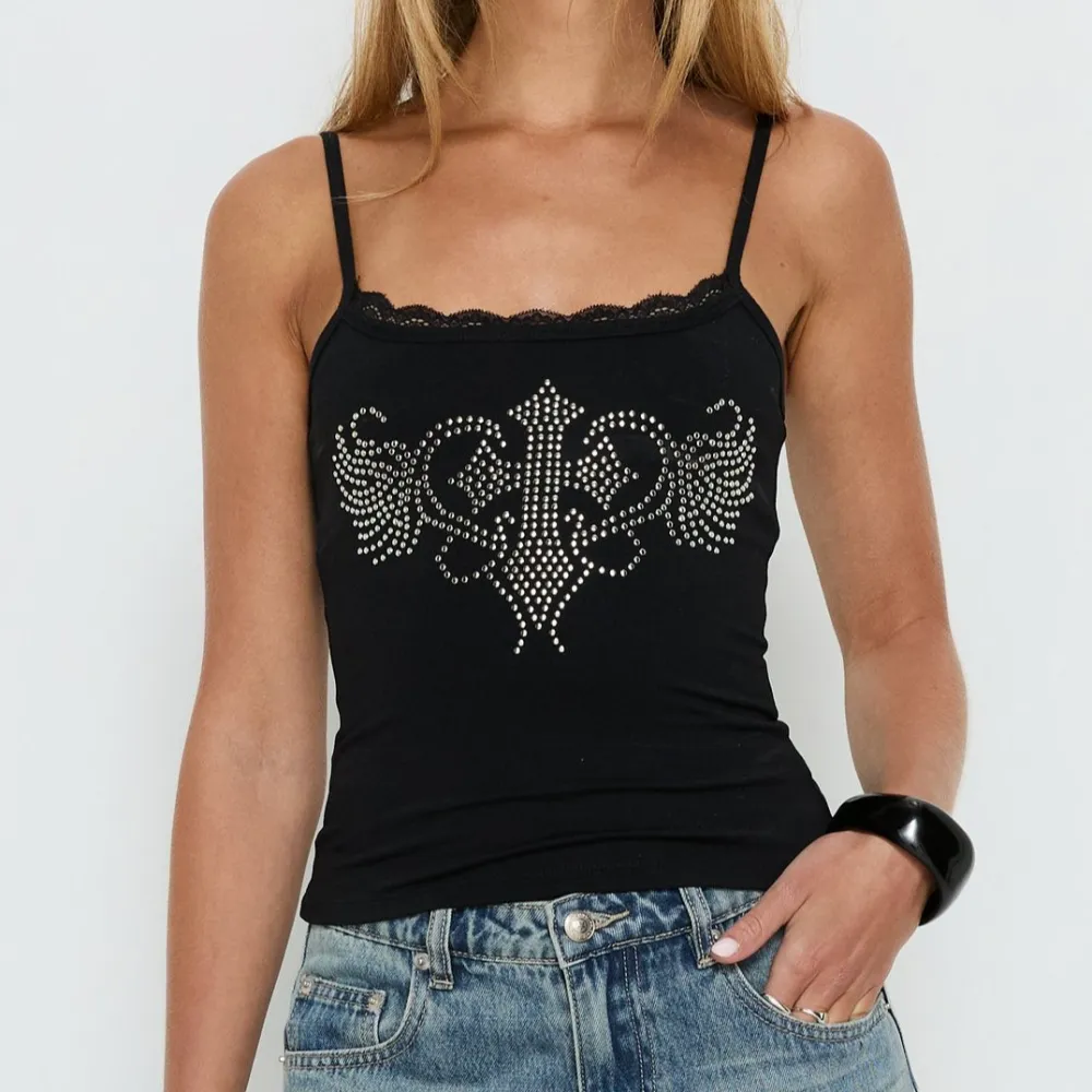 Lace Trim Scoop Neck Tank Top