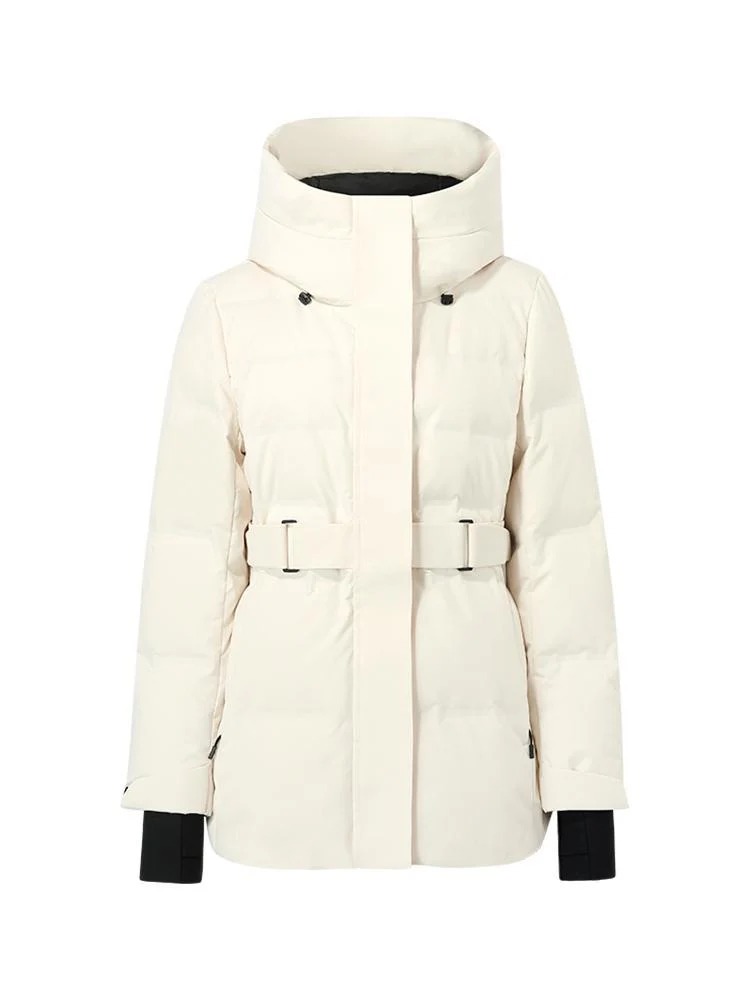 Hooded Gathered Waist Short Goose Down Garment