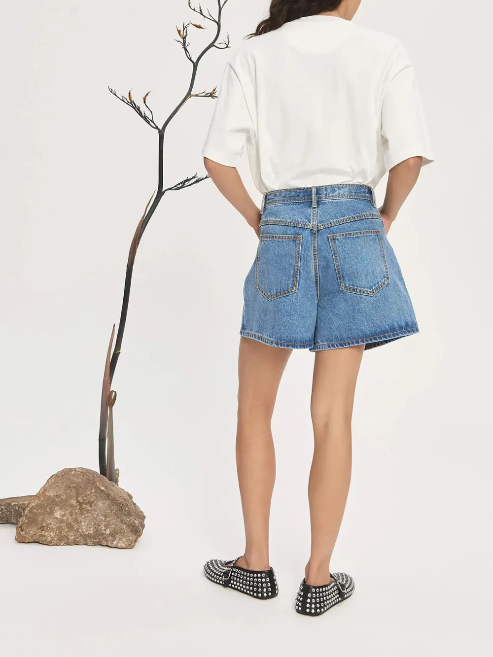 Casual Style Light Indigo Denim Short