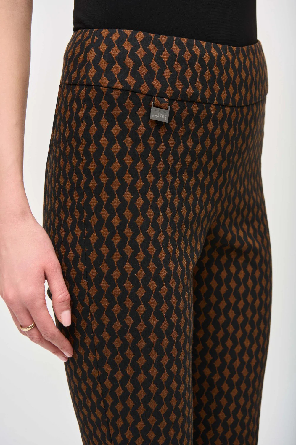 Brown Polka - Dot Ankle Pants