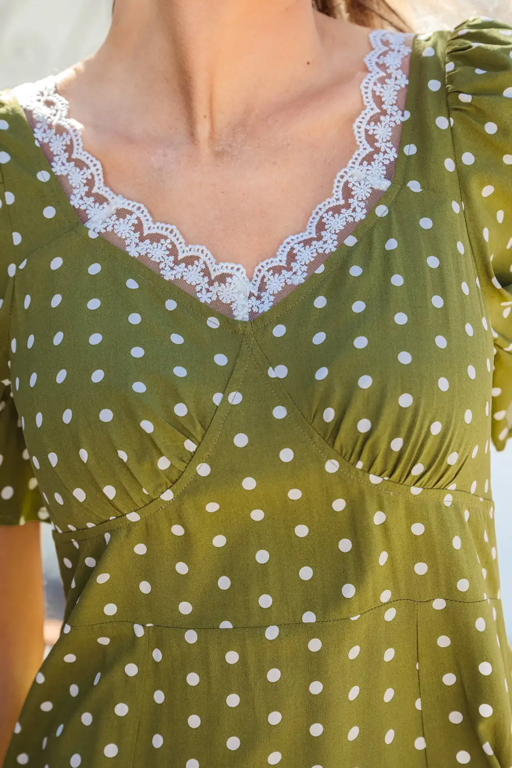 Polka Dot Printed Smocked Maxi Dress