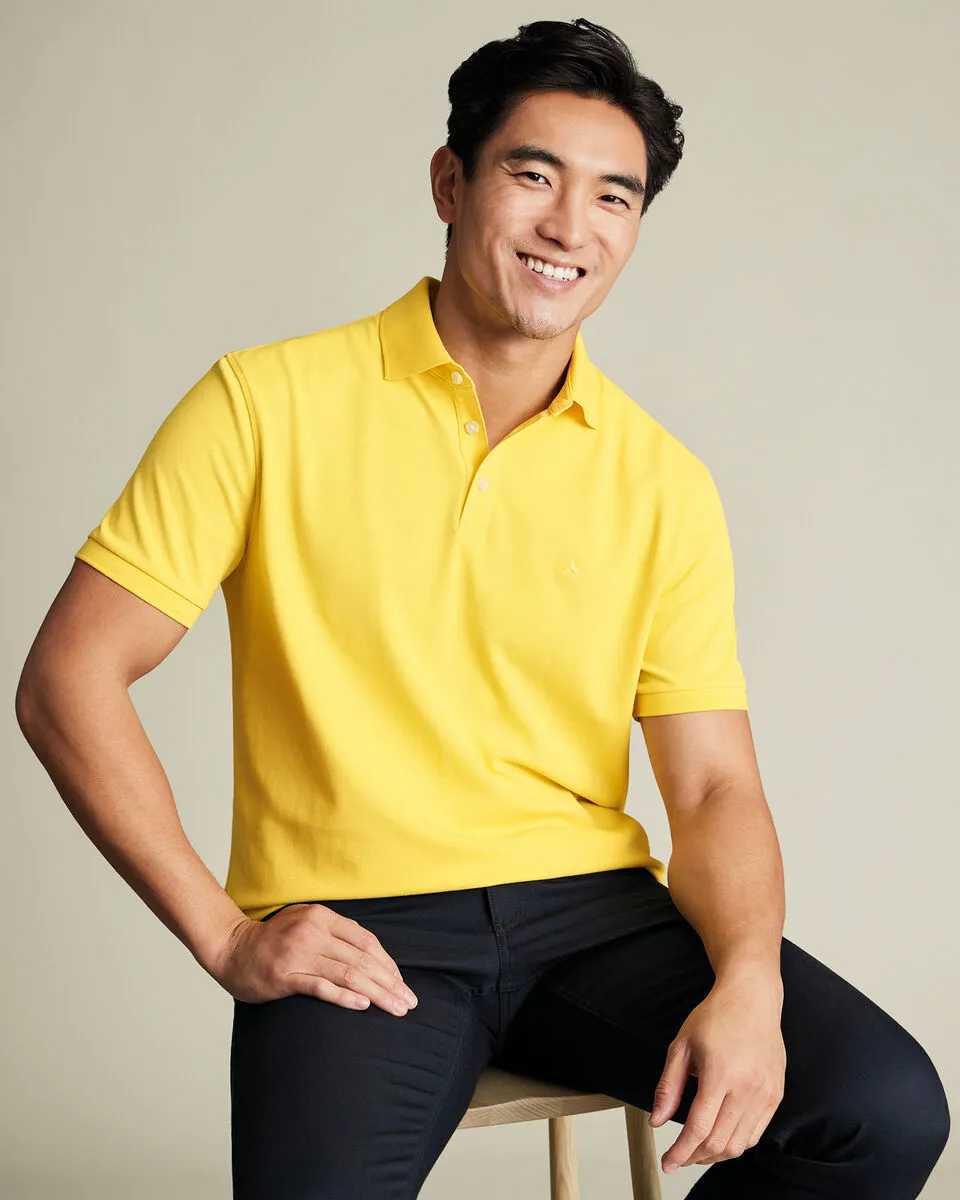 Men'S Casual Business POLO Shirt, Breathable Pique Fabric