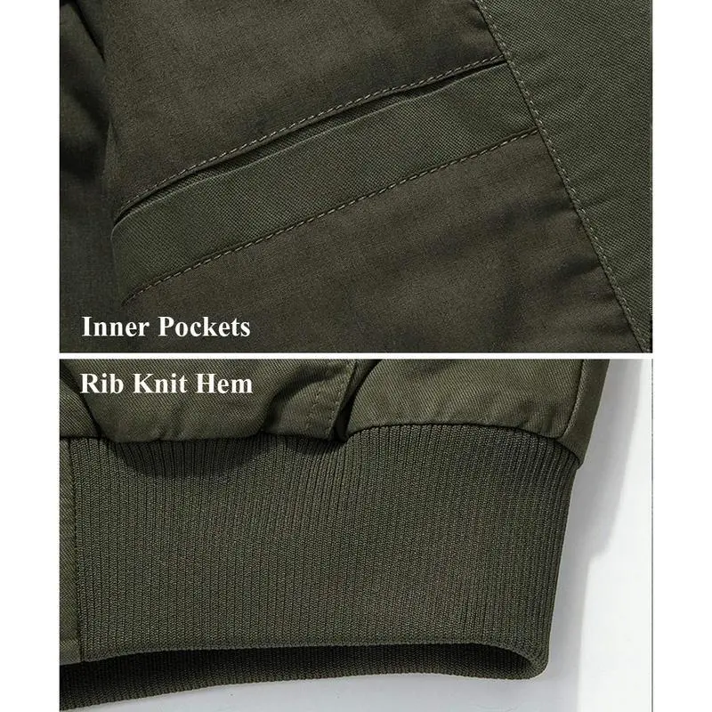 Men's Cotton Jacket Full Zip Lightweight Cargo Work Casual Jacket Outwear Coat Menswear Tops Underwear Human Long Sleeve Beige Plain