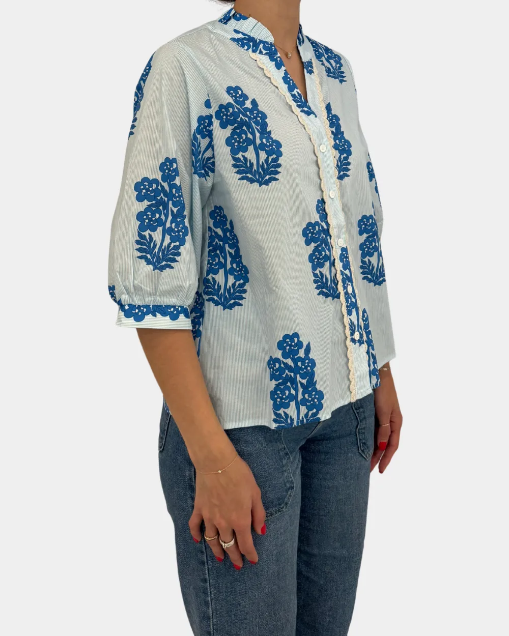 Floral Button Front Top
