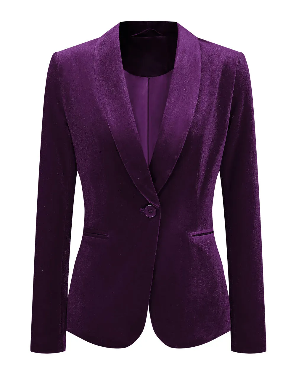 Casual Shawl Collar One Button Velvet Blazer