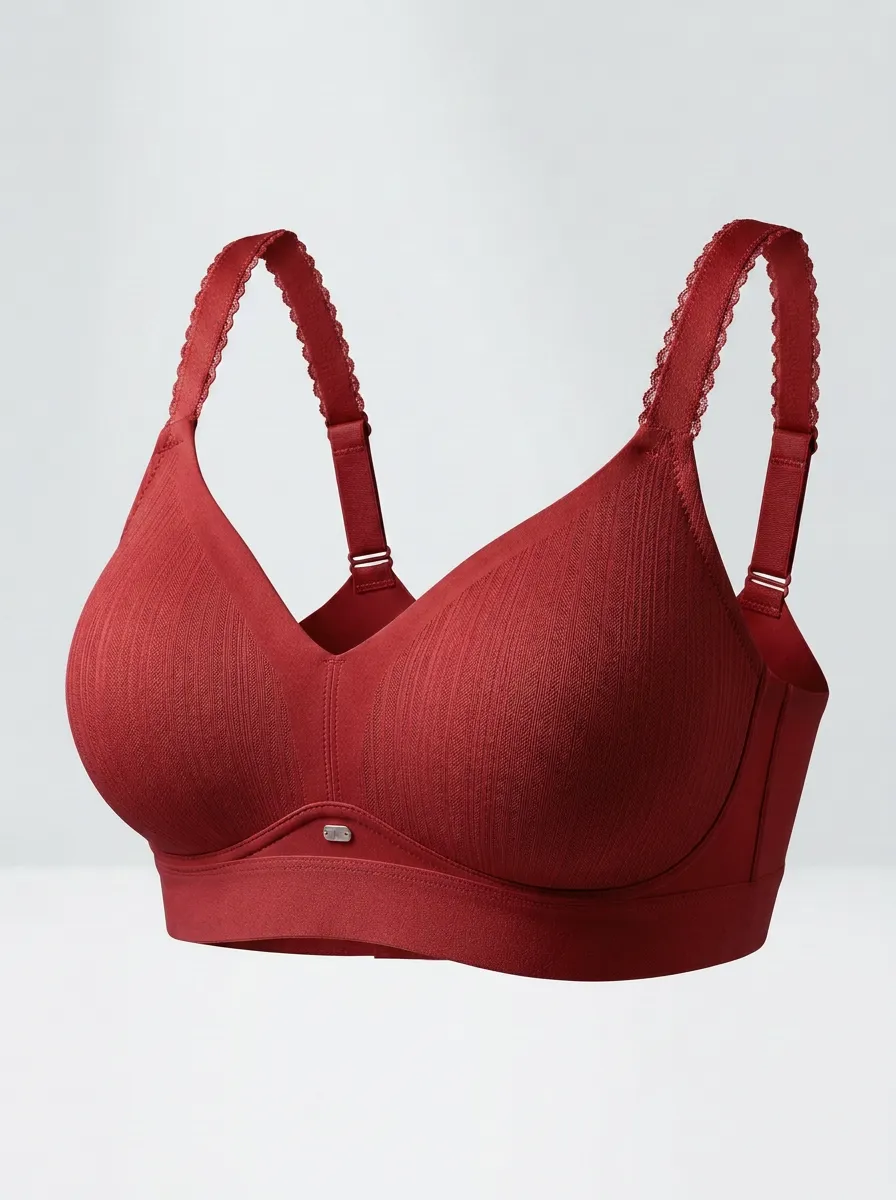 Women's Full-Coverage Wireless Lace-Trim Scalloped-Edge Bra