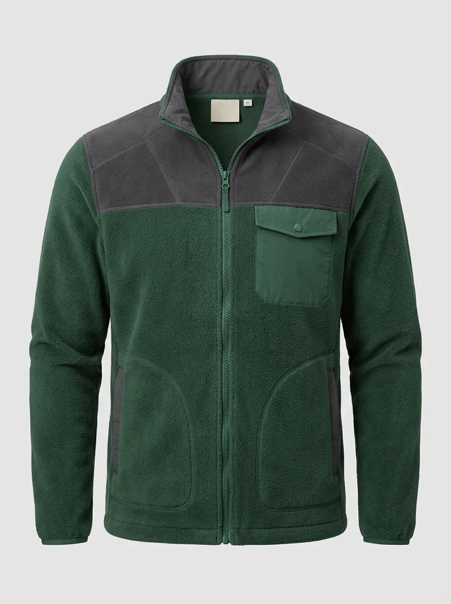 Hiking Contrast Panel Fleece Jacket