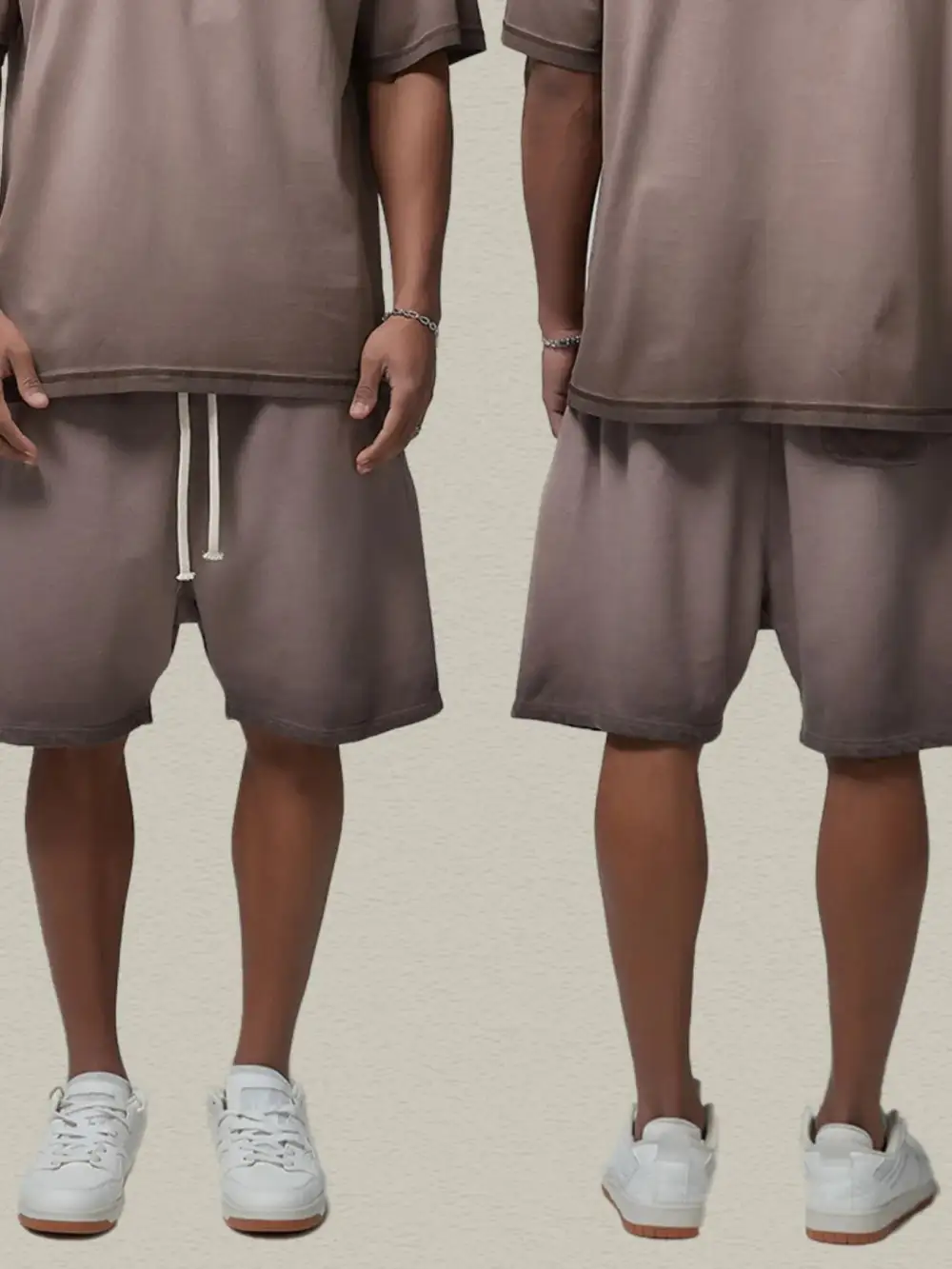 Simple Drawstring Cotton Blend Casual Shorts