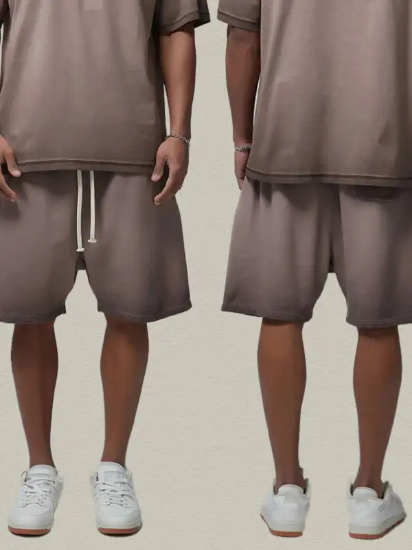 Simple Drawstring Cotton Blend Casual Shorts
