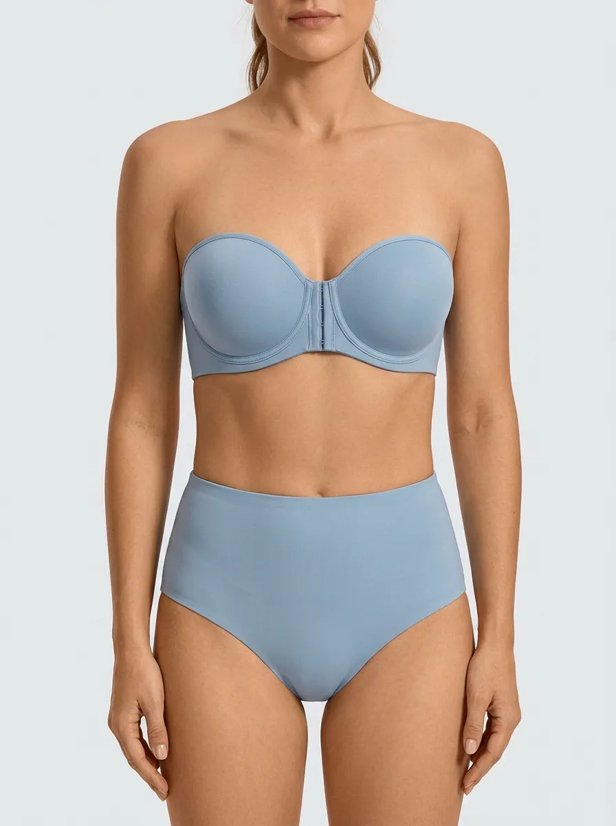 Women's Underwire Secure-Fit Front-Closure Strapless Bra