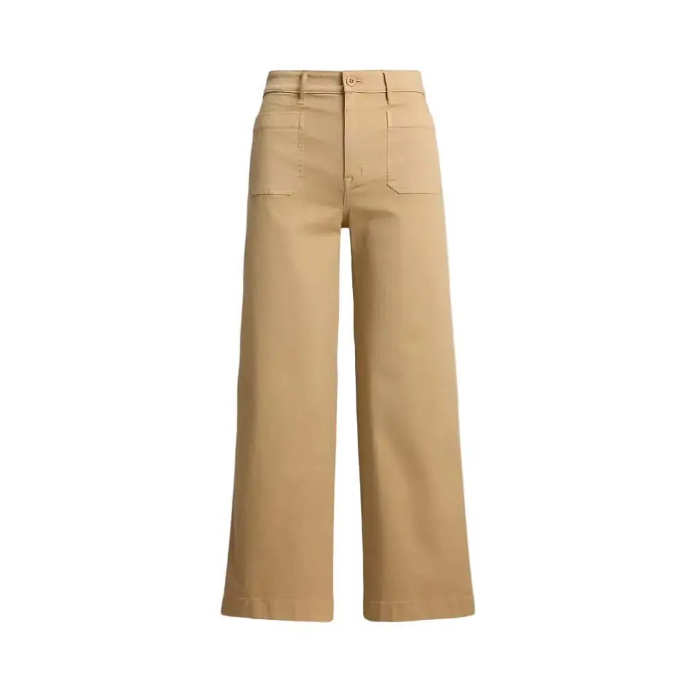 Wide-Leg Cropped Chino Women's Trousers
