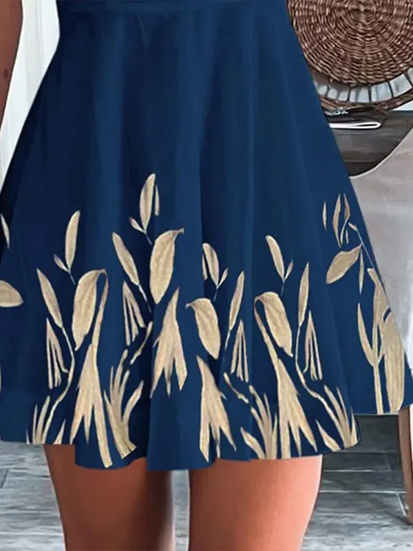 Women's Dresses Printed Sling Belted Sleeveless Dress