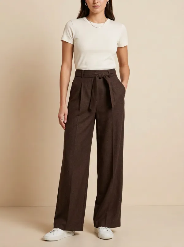 Textured Wide-Leg Women's Wide-Leg Pants