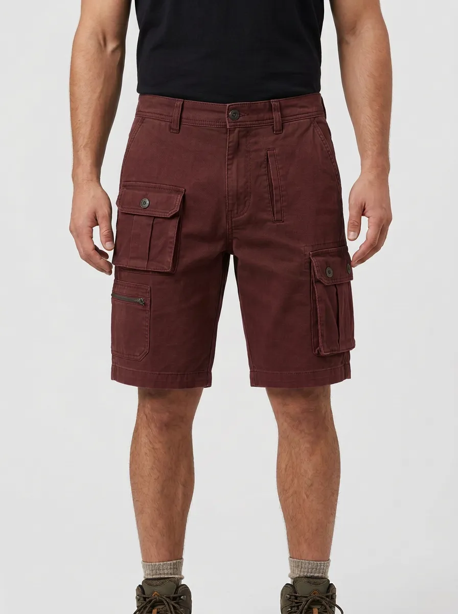 Men's Green Multi-Pocket Tactical Cargo Shorts