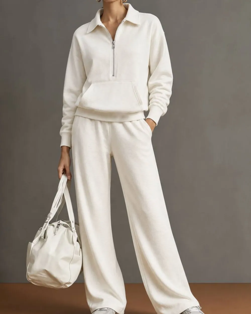 Half-Zip Sweatshirt and Pants Set