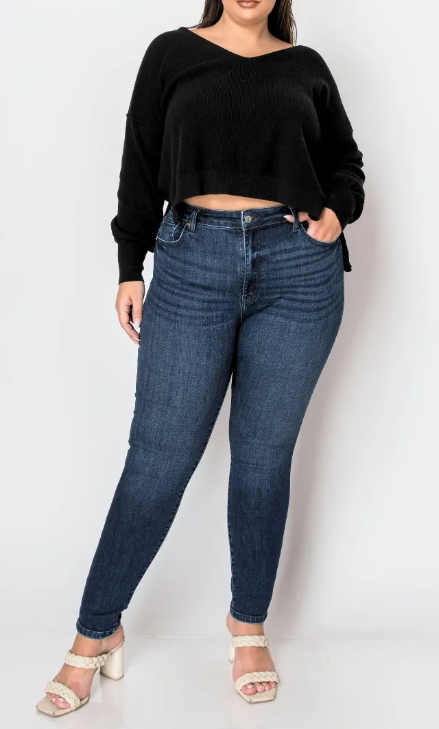 High Rise Skinny Stretch Denim Jeans