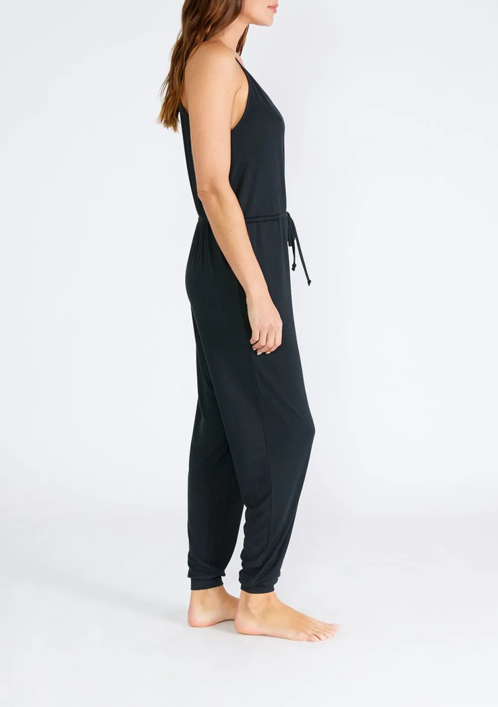 Drawstring Surplice Sleeveless Jumpsuit