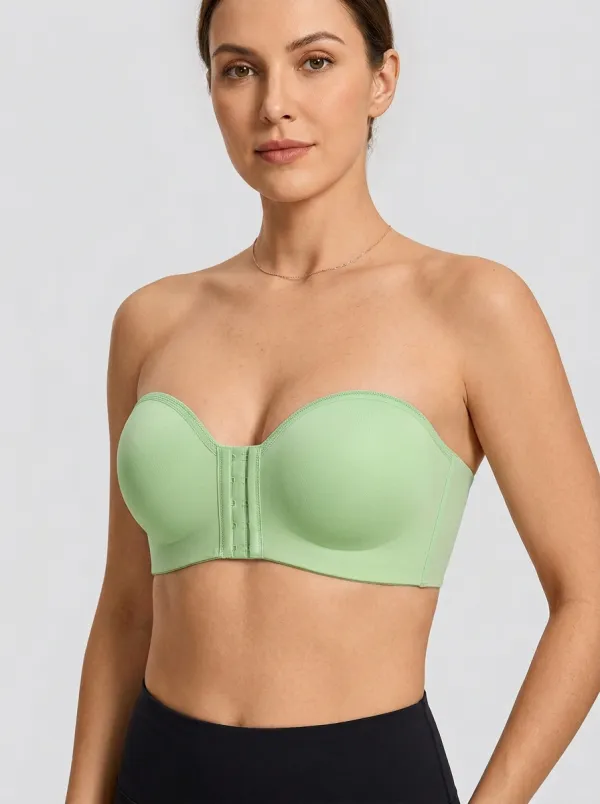 Women's Structured-Cup Form-Fitting Front-Closure Strapless Bra