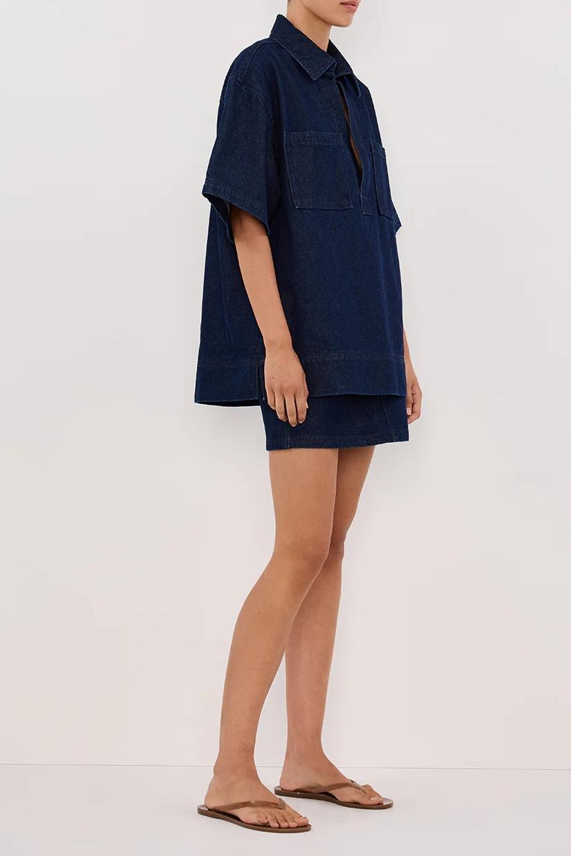 INDIGO DENIM MINI SKIRT