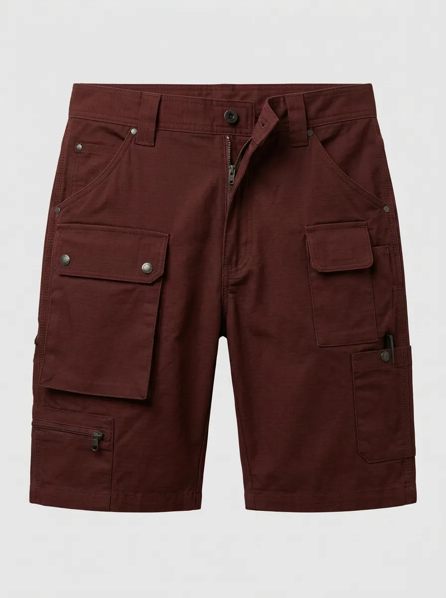 Men's Tactical Outdoor Olive Green Multi-Pocket Cargo Shorts