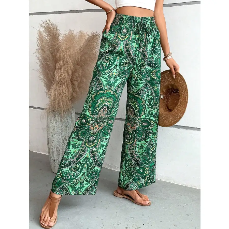 Soft Printed Wide Leg Pants