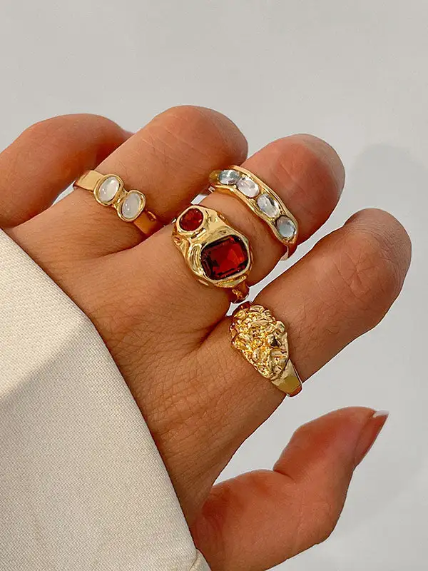 Geometric Rhinestone Urban Ring