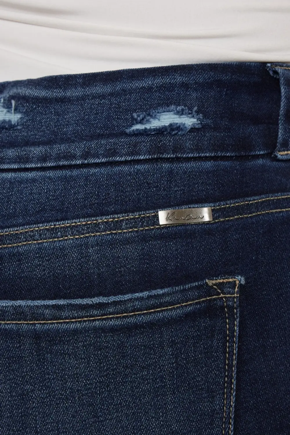 Tailored High Waist Raw Hem Denim Jeans