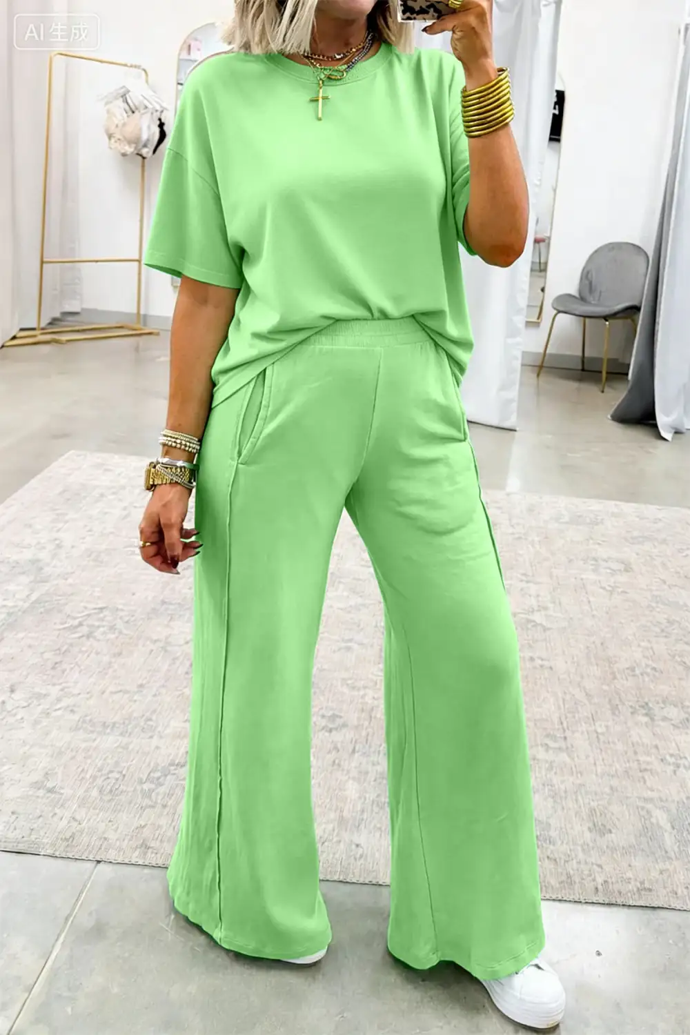 Solid Pants Soft Pants Lounge Set Layer