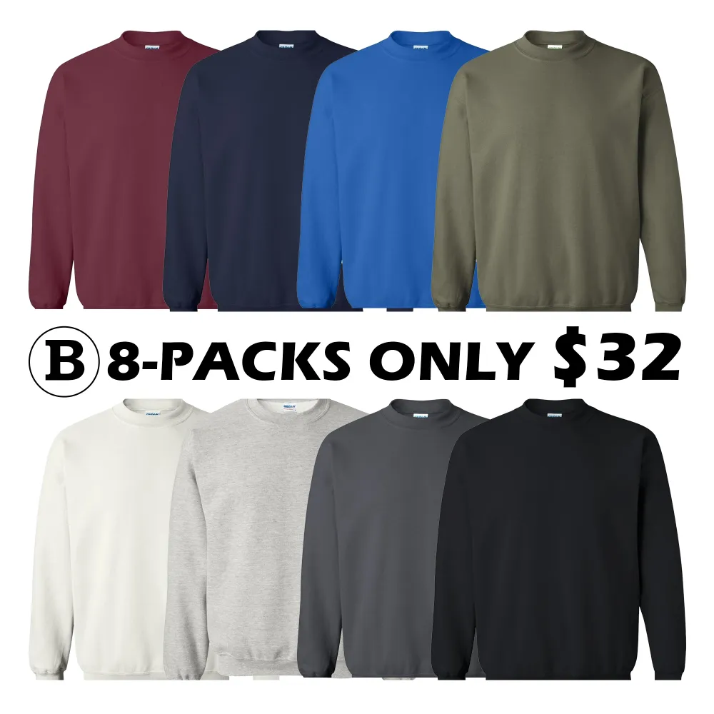 Gildan 18000 Adult Crewneck Sweatshirt, 8oz./yd., 100% cotton