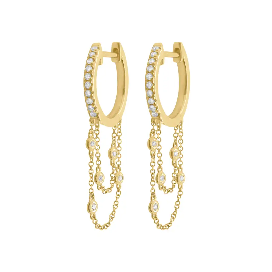 Openwork Refined Gem Detail Earrings