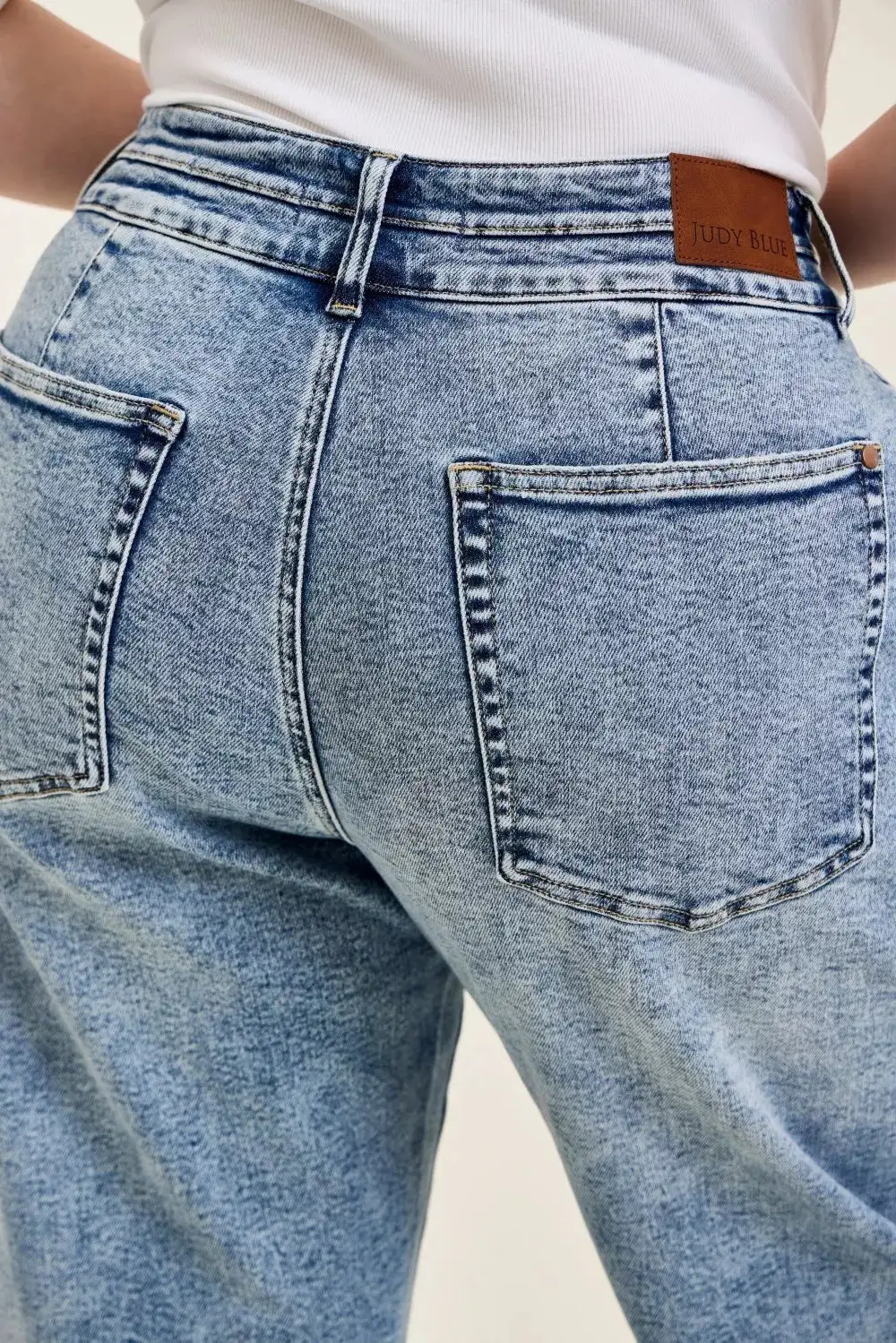 Structured High Waist Denim Jeans