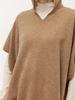 Cashmere Hooded Poncho Sweater
