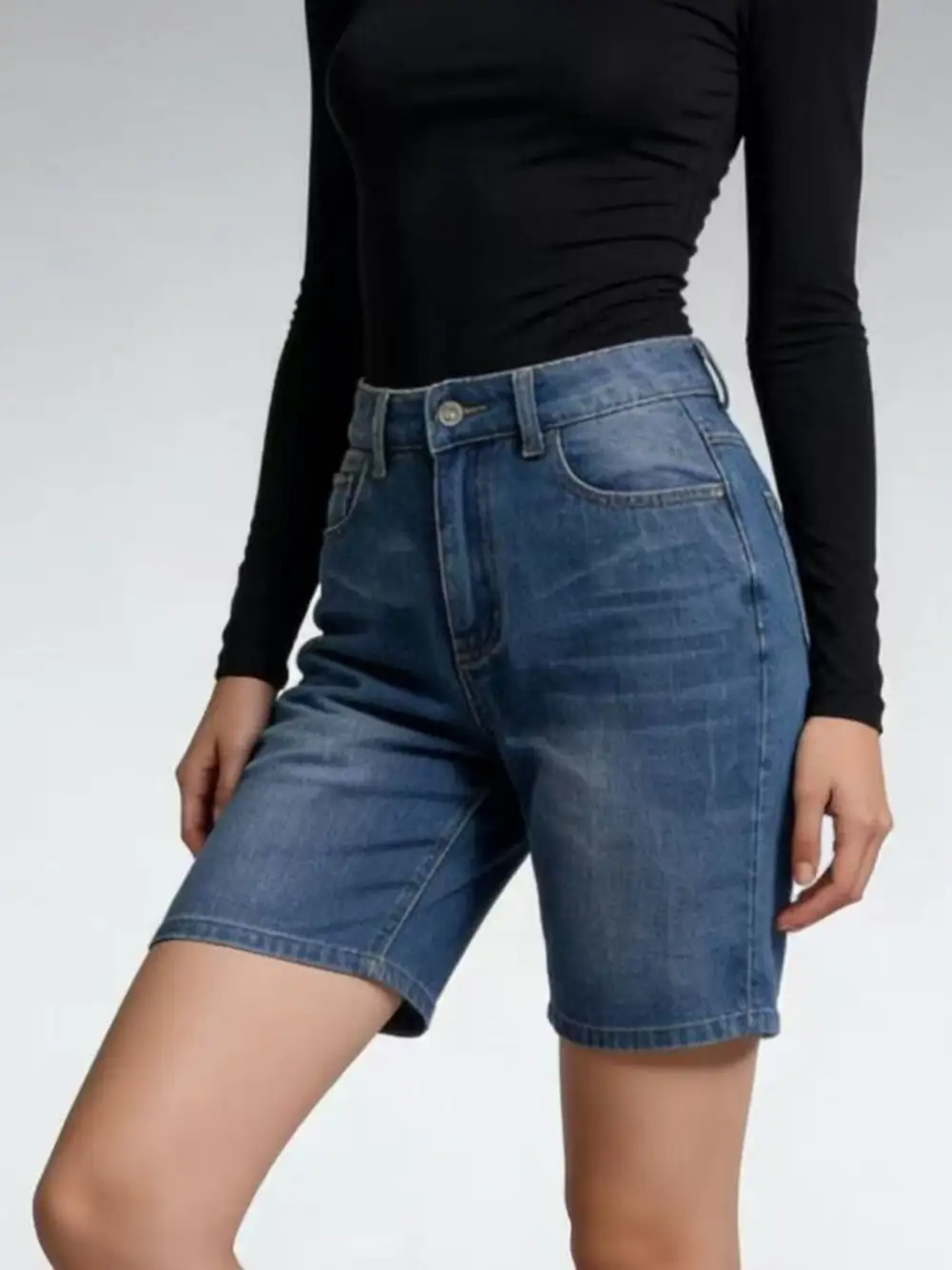 Classic High Waist Denim Shorts