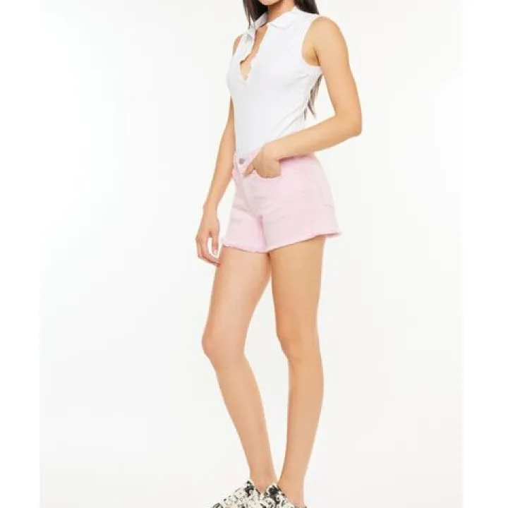 Raw Hem High Waist Denim Shorts