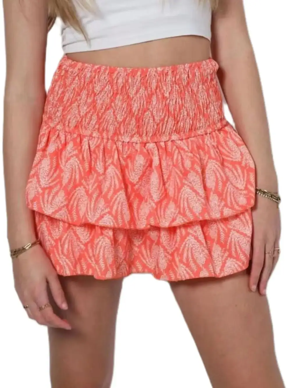 Tidy Ruched Smocked Skirt