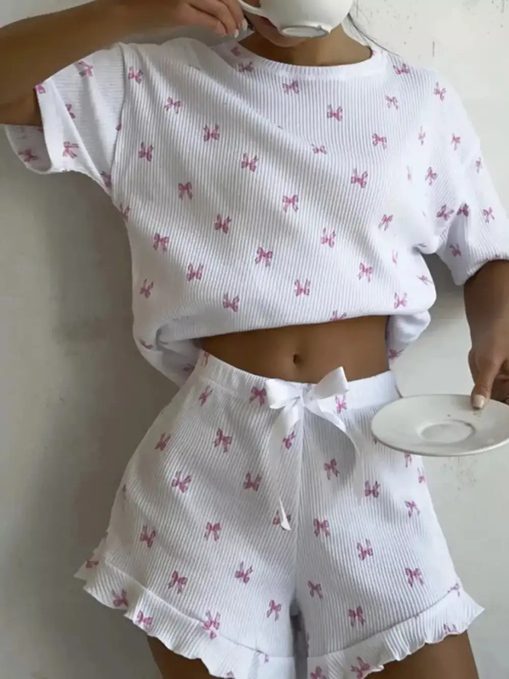 Bow Comfortable Everyday Pajama Set