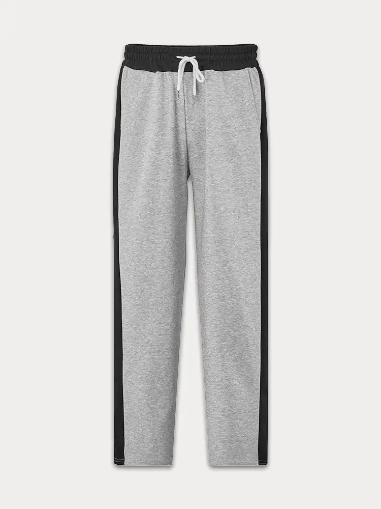 Casual Contrast Color Drawstring Jogger Pants