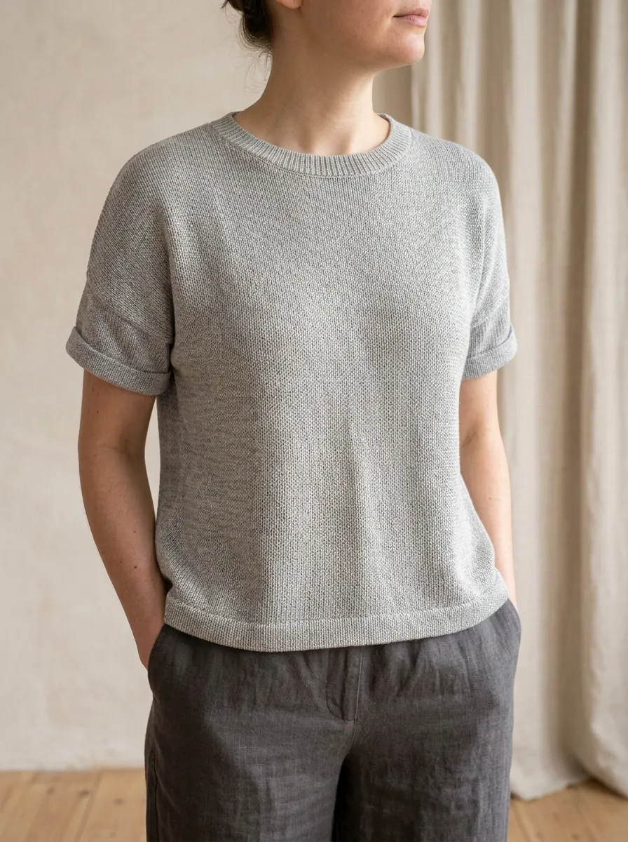 Women's Relaxed Layered Knit T-Shirt