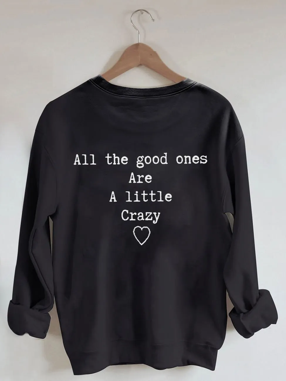 Women's Heart Cross Christian Jesus Has My Back Print Sweatshirt