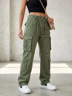 Flexible Street Style Women's Multi Pocket Cargo Pants