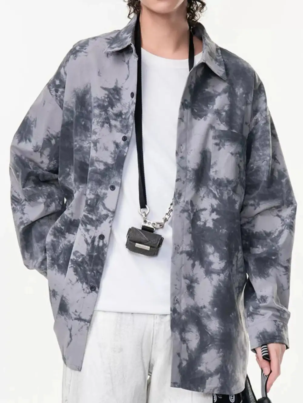 Tie-Dye Oversized Button-Up Shirt