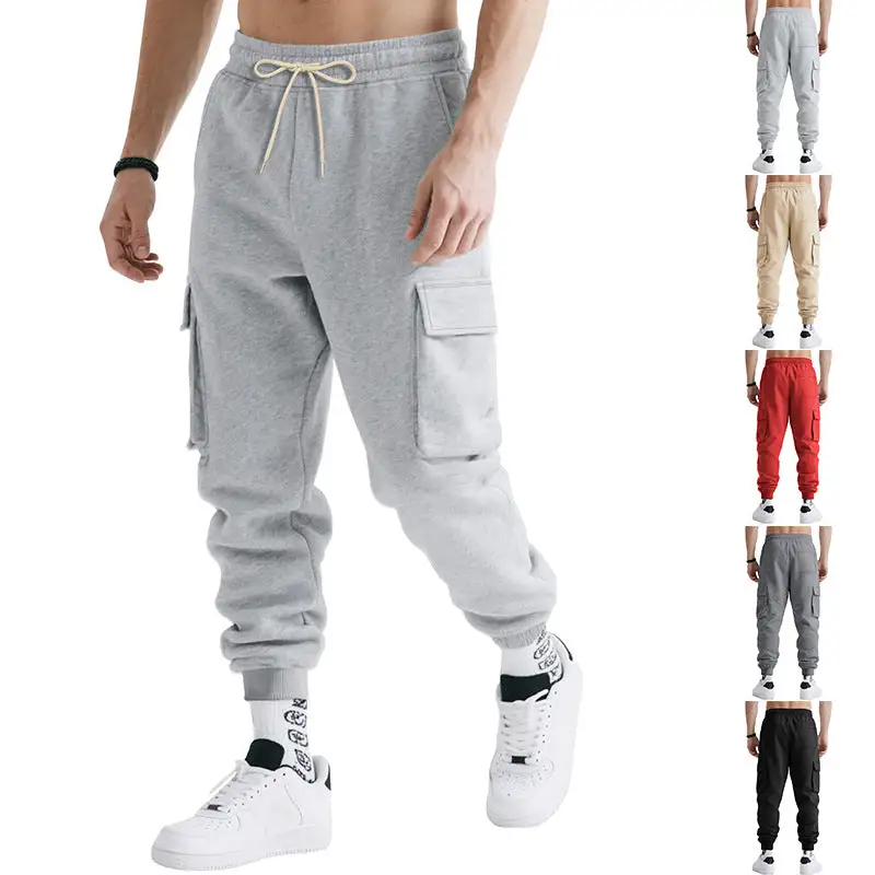 Men's Cargo Jogger Pants Pockets Waistband Cargo Pants
