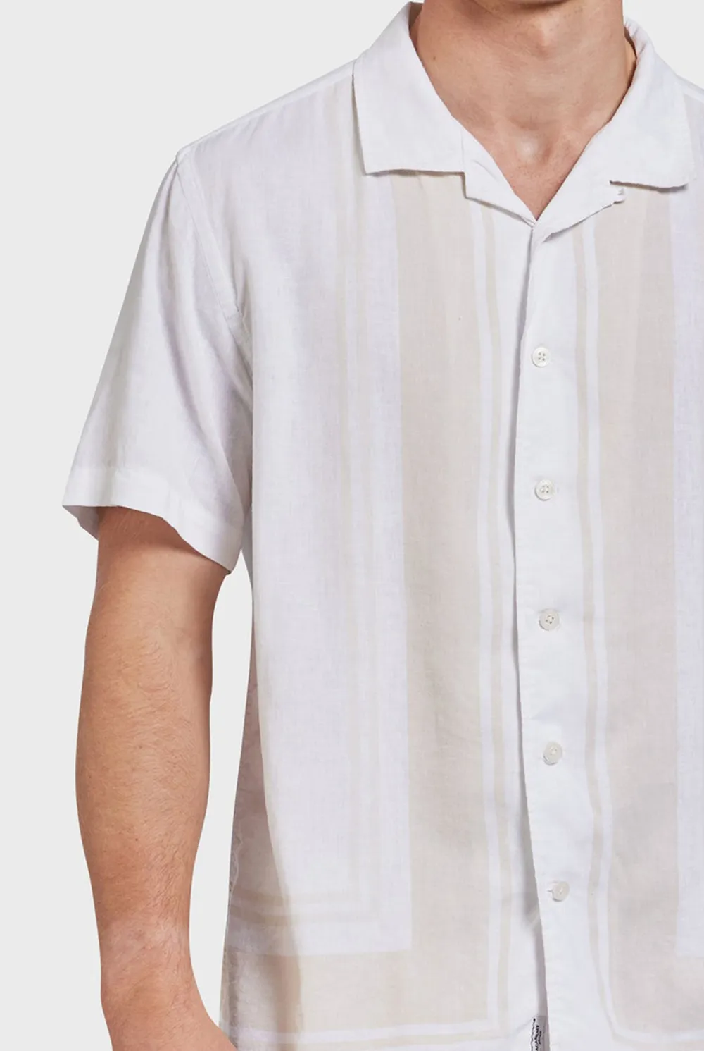 Charlie Short Sleeve Shirt-White/peach