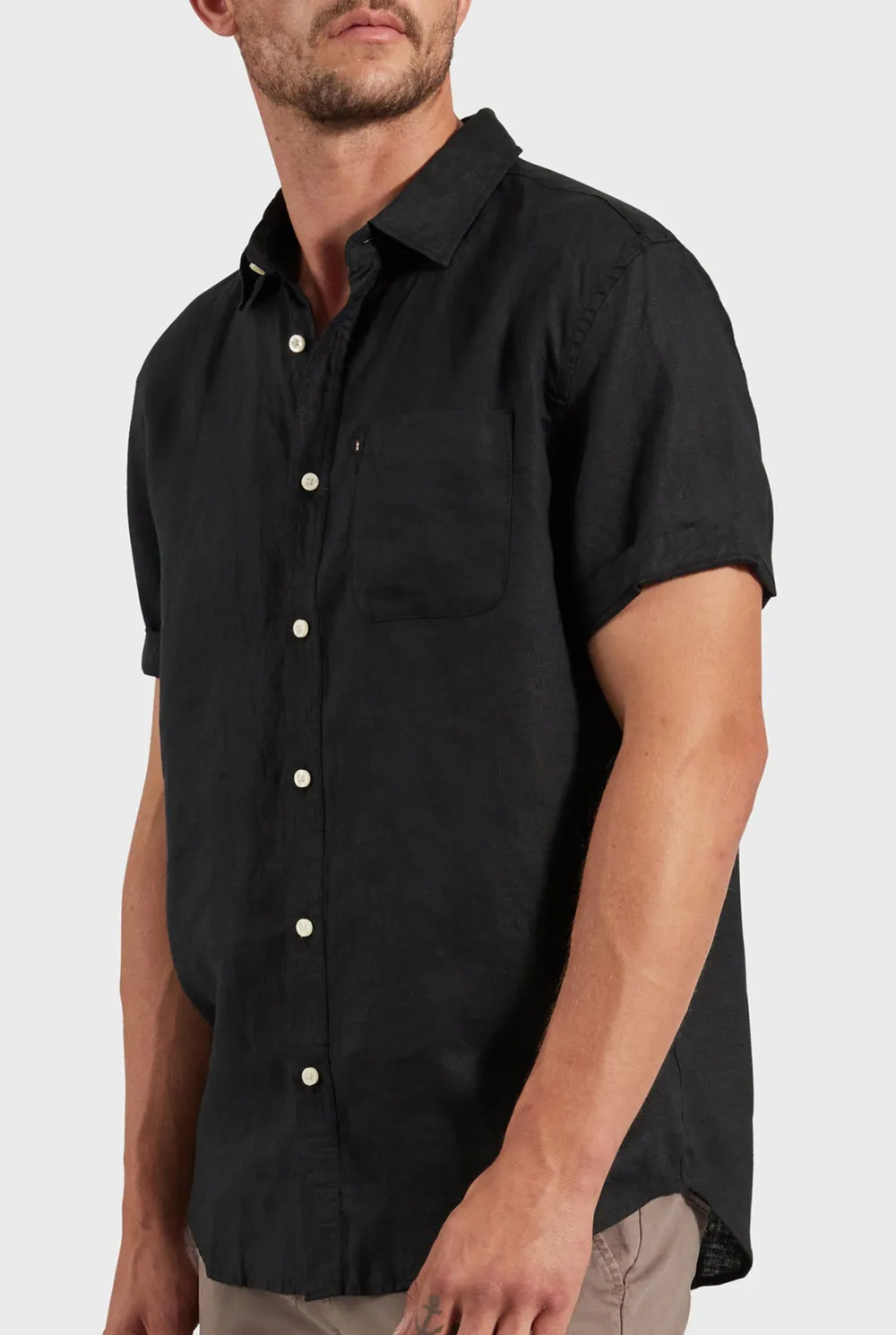 Hampton Linen SS Shirt-White
