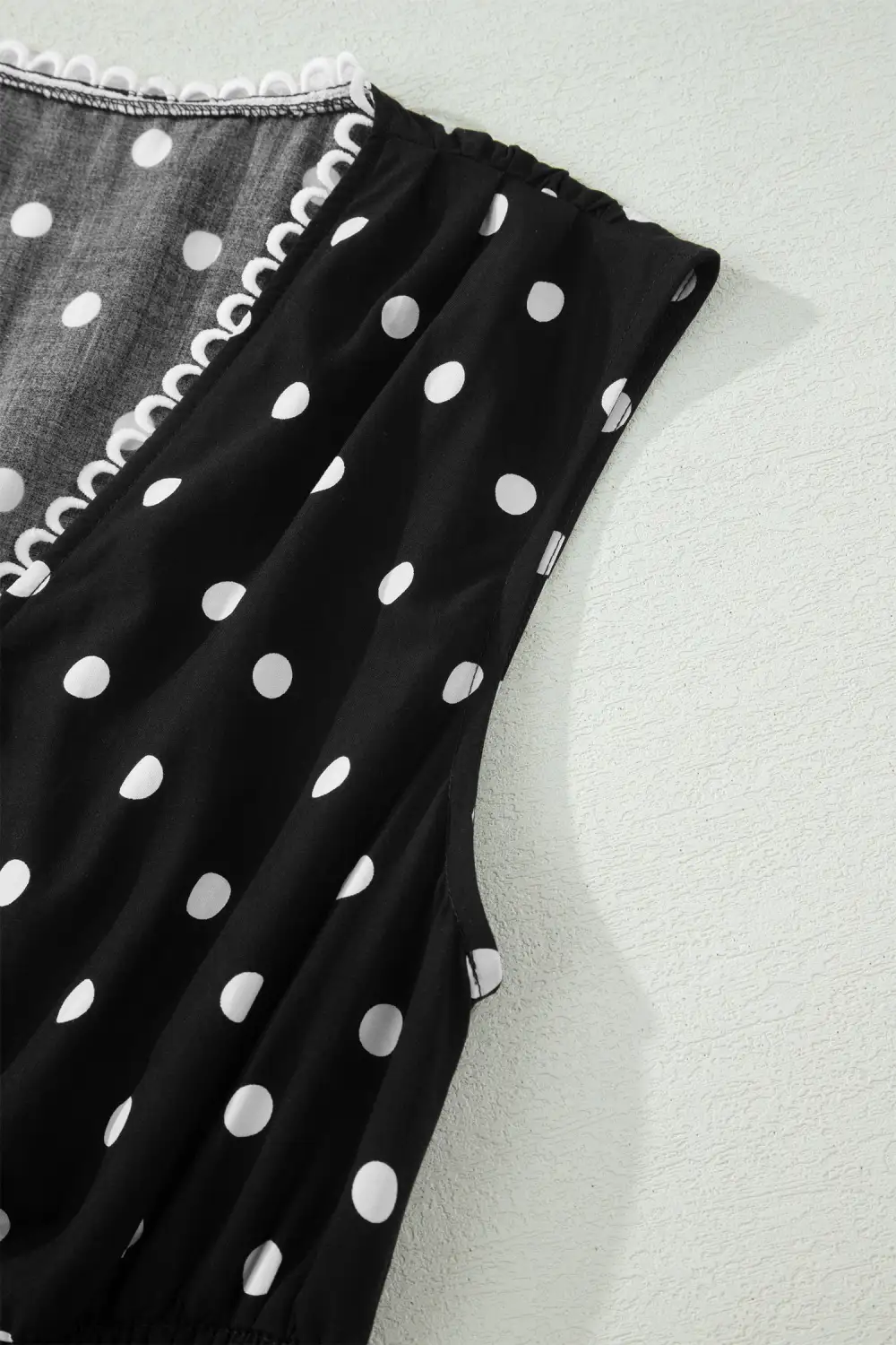 Polka Dot Printed V Neck Dress Casual