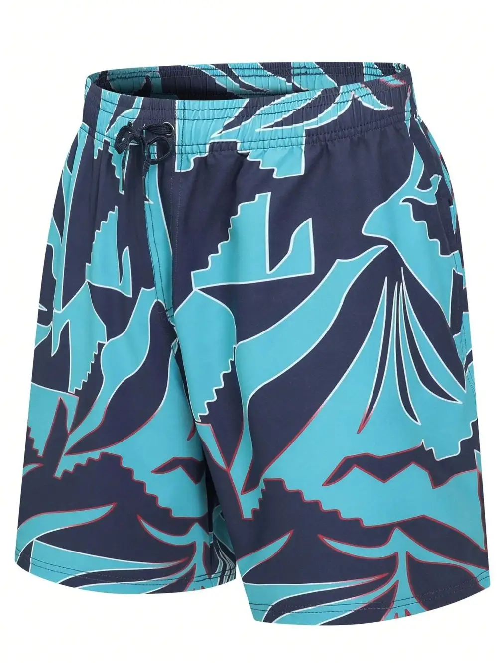 Men's Allover Print Tropical Beach Shorts