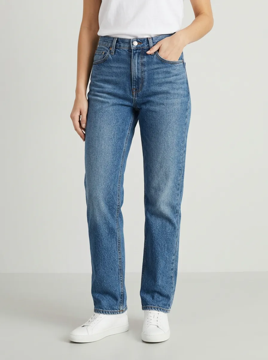 Straight Leg Relaxed Laid Back Denim Jeans
