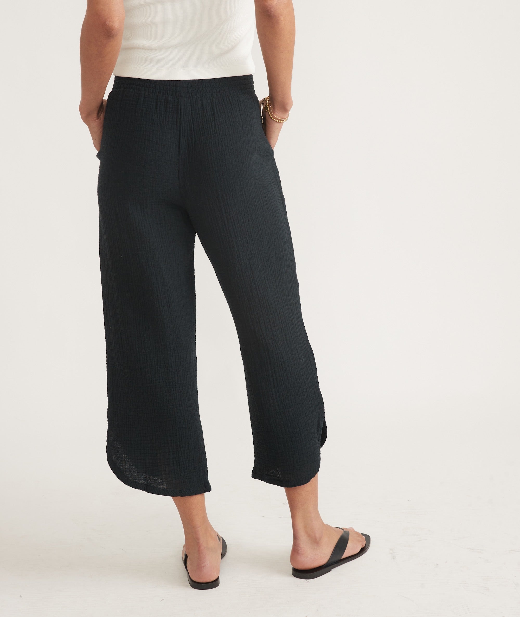 Black High-Waist Linen Trousers