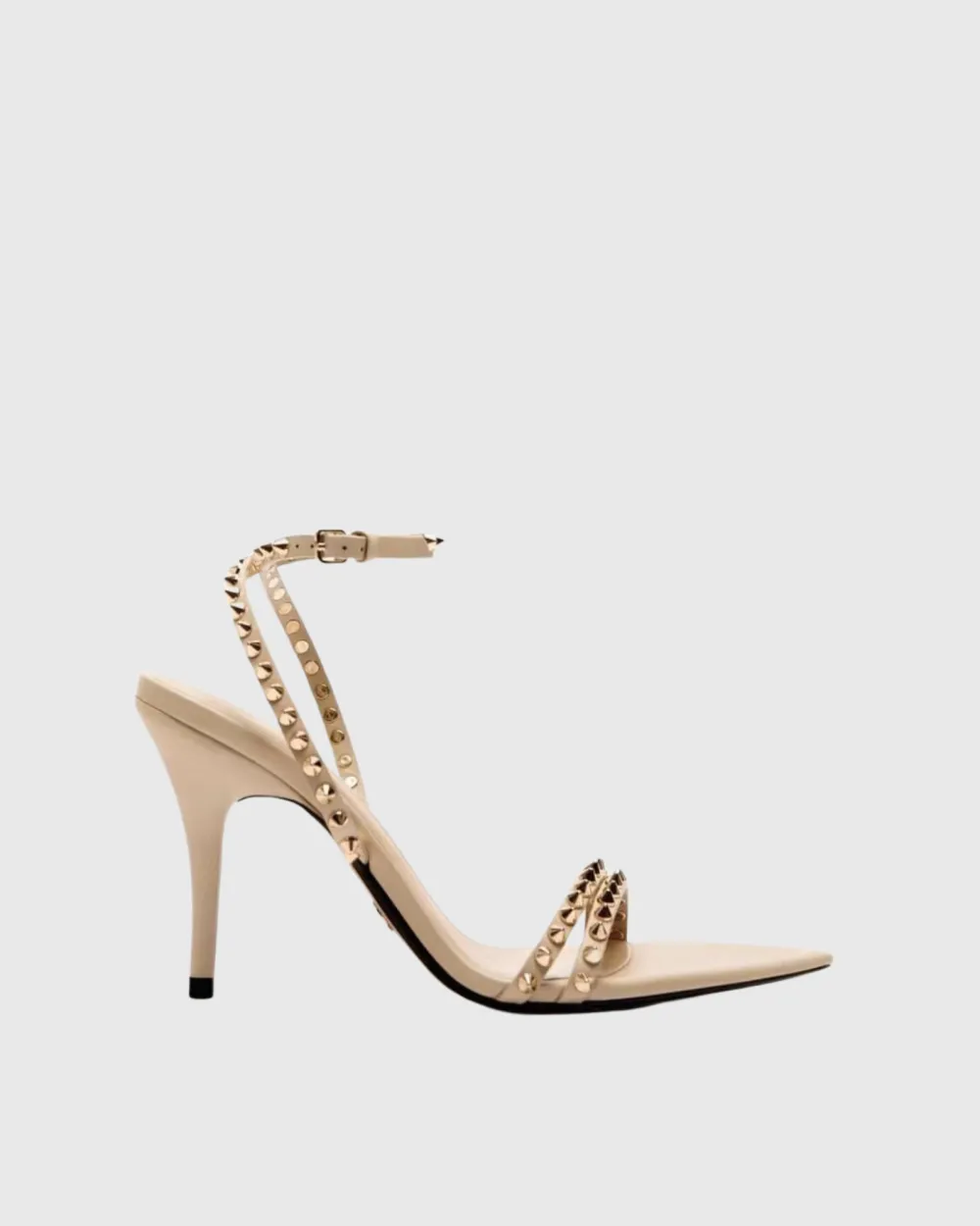 Rivet Cross Strap Sandals in Natural