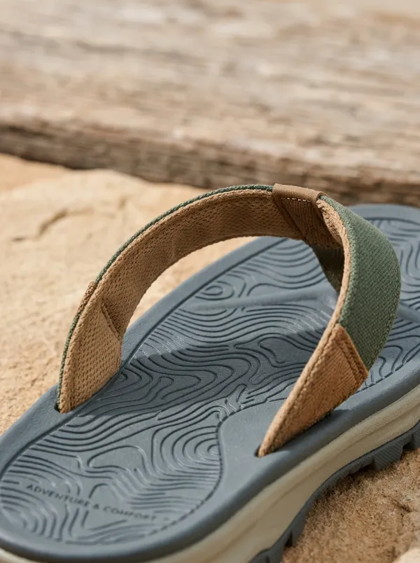 Topographic Adventure Men's Casual Flip Flops